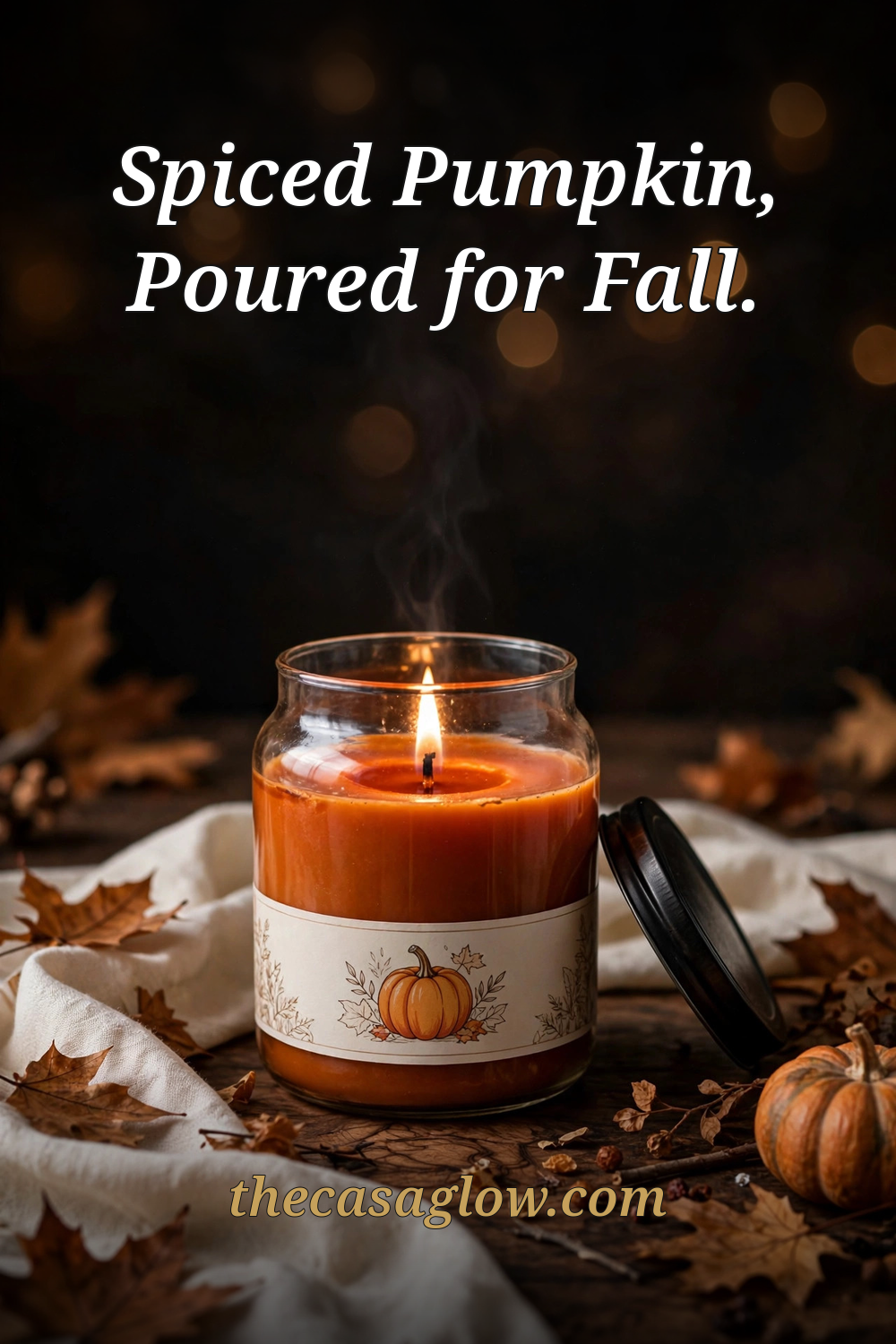 Pinterest pin: Spiced Pumpkin, Poured for Fall — Yankee Candle fall candle