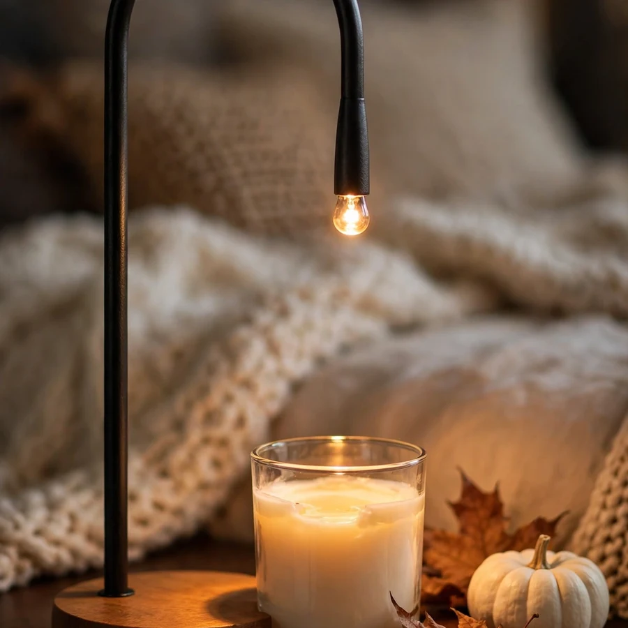 Funistree modern candle warmer lamp with timer warming a jar candle