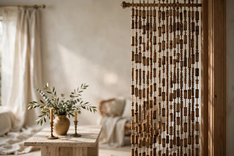 Softly Divided: The Beaded Curtain Room Divider Quiet-Luxury Homes Are Loving Right Now