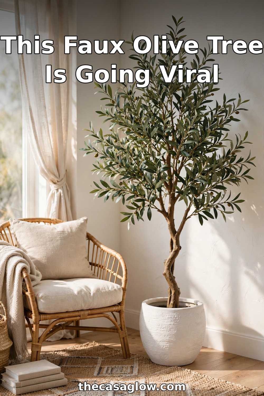 This faux olive tree is going viral - artificial olive tree decor