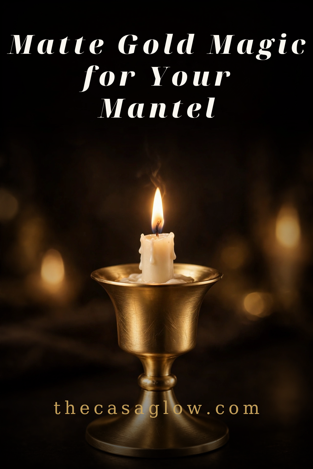 Romadedi matte gold taper candle holders on a mantel