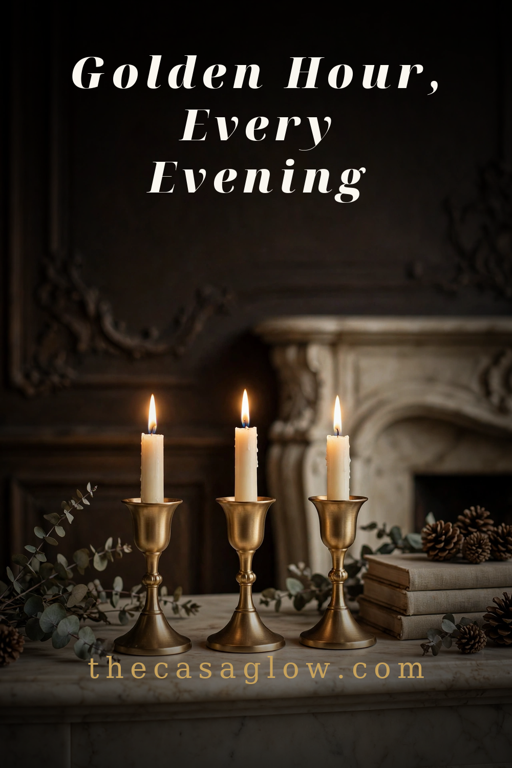 Romadedi gold candle holders styled for fall evenings