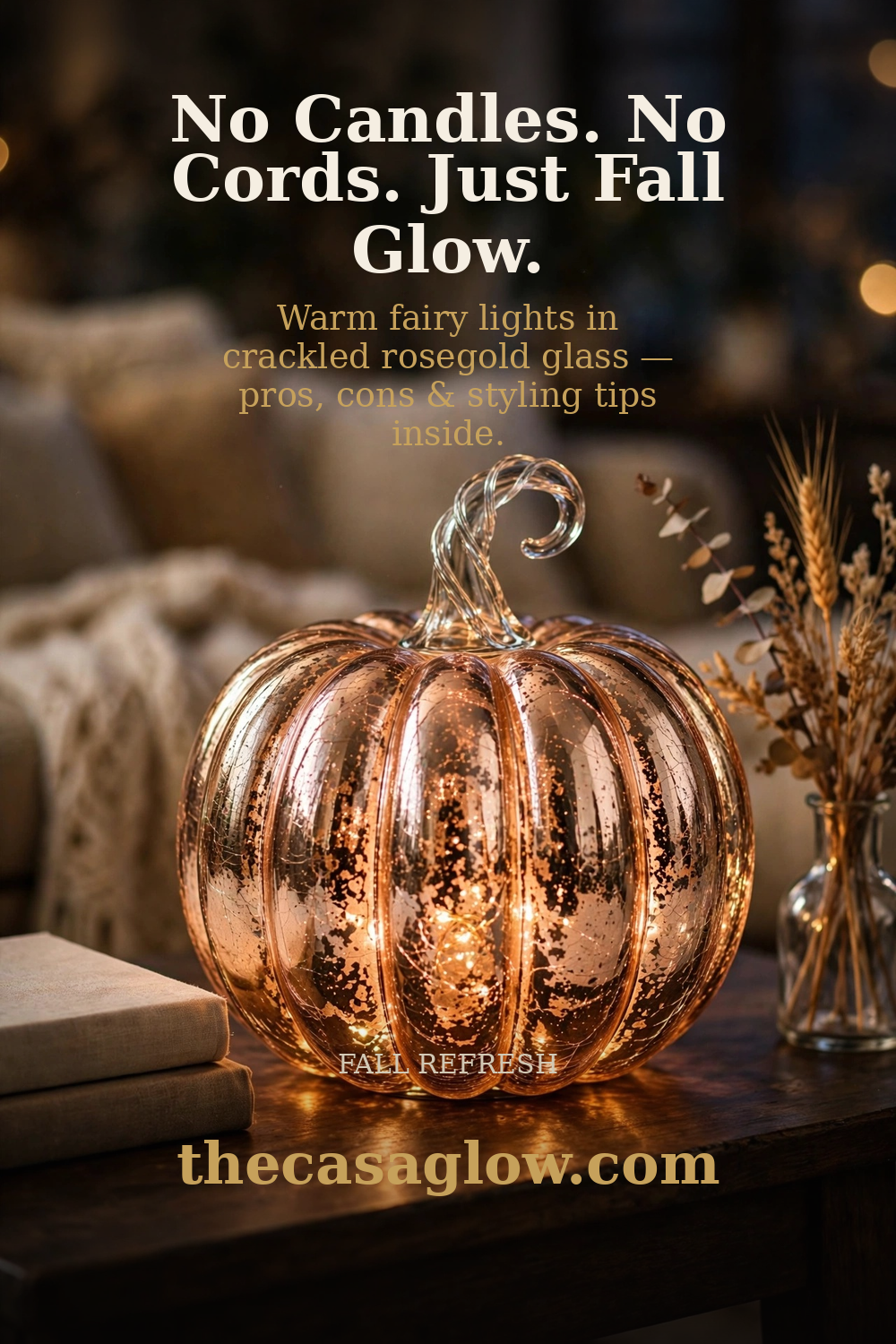 Pin: No candles no cords just fall glow — mercury glass pumpkin review