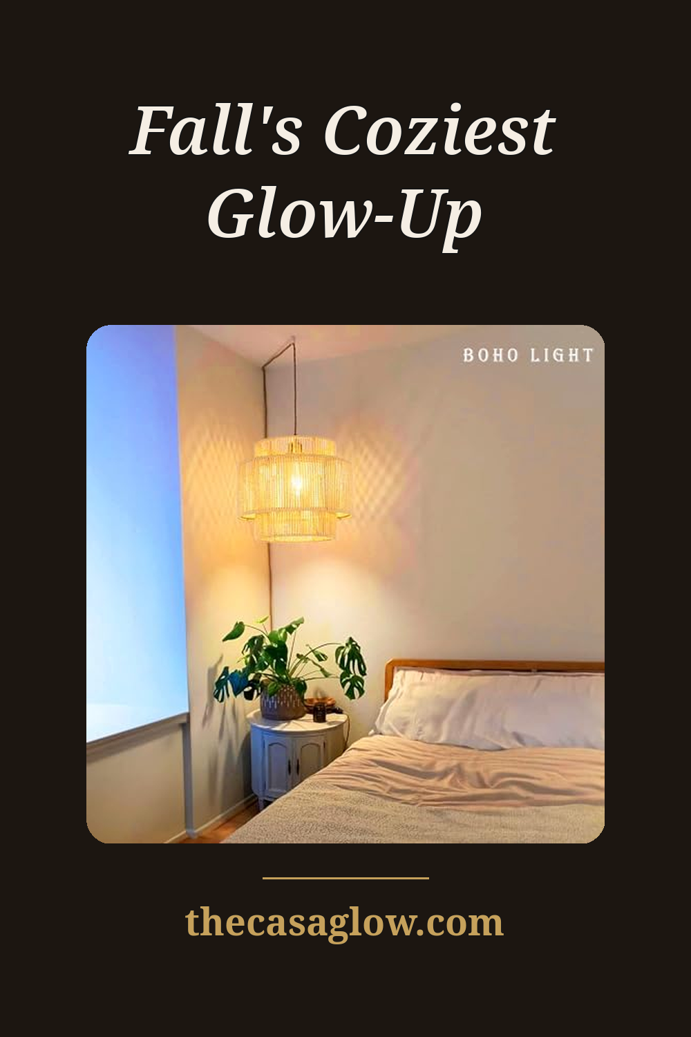 Fall's coziest glow-up, rattan pendant light review, thecasaglow.com