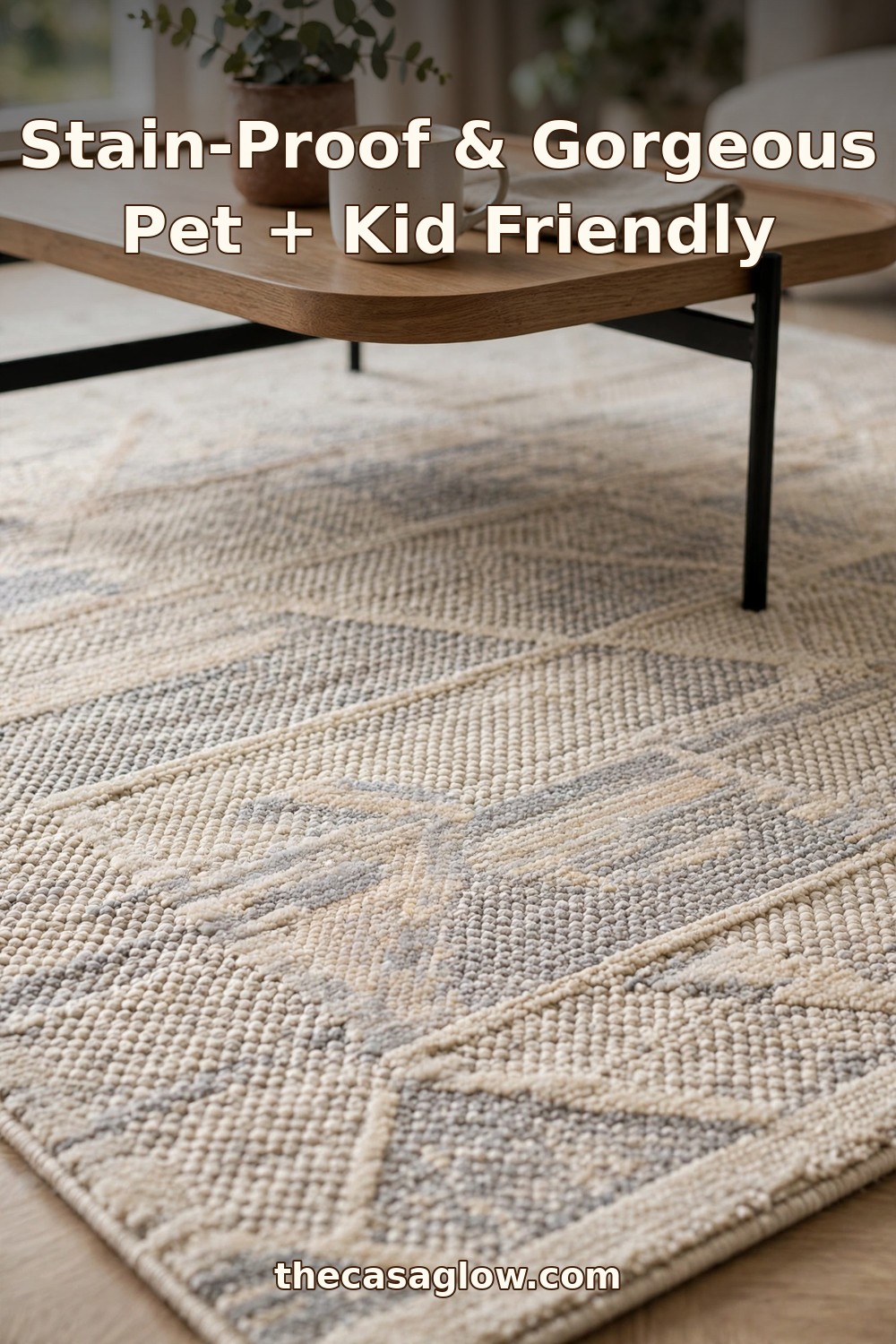 Washable area rug Pinterest pin