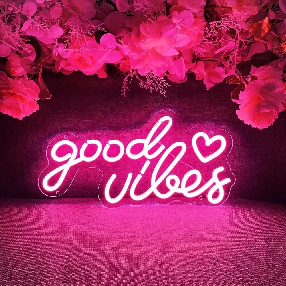 HOHOSIGN Good Vibes Neon Sign — Pink