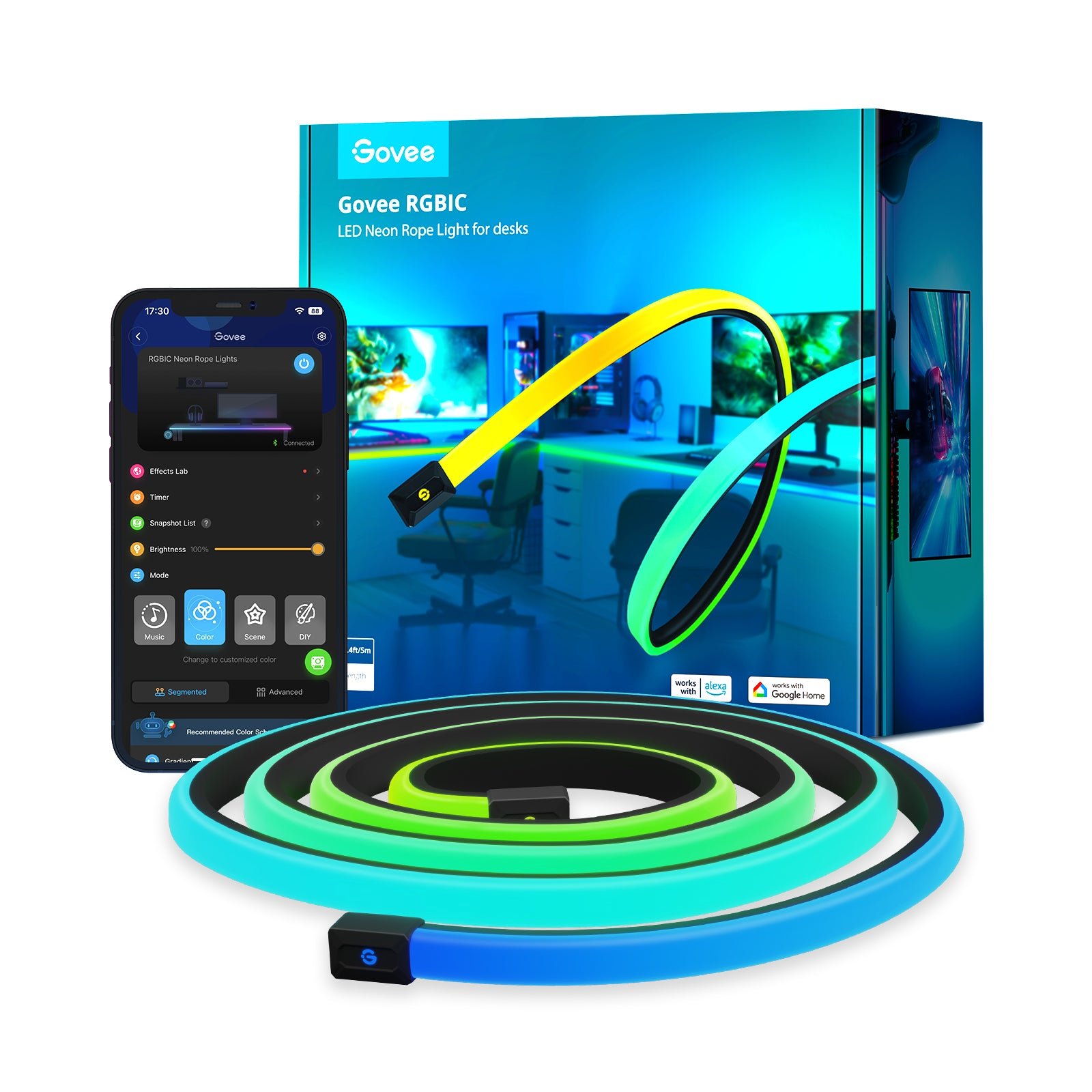 Govee RGBIC Neon Rope Lights 16.4ft (H61C5)