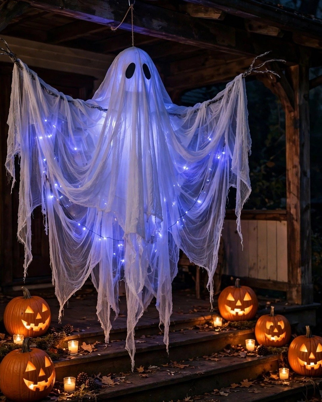 JOYIN 47-inch light-up hanging ghost Halloween porch decor