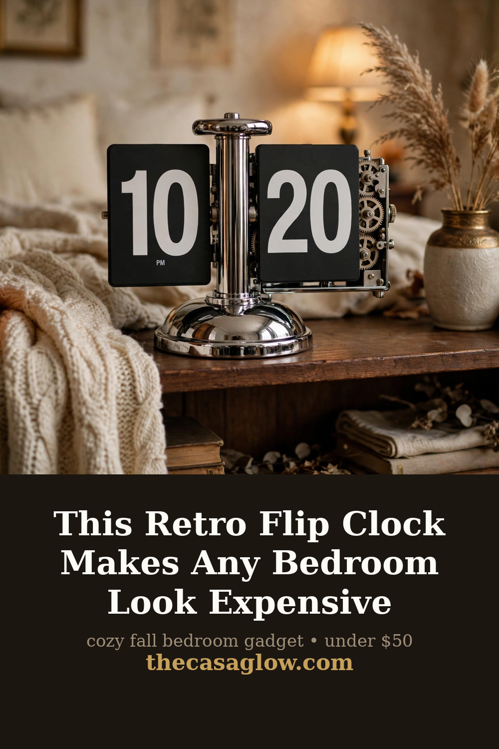 This retro flip clock makes any bedroom look expensive — thecasaglow.com