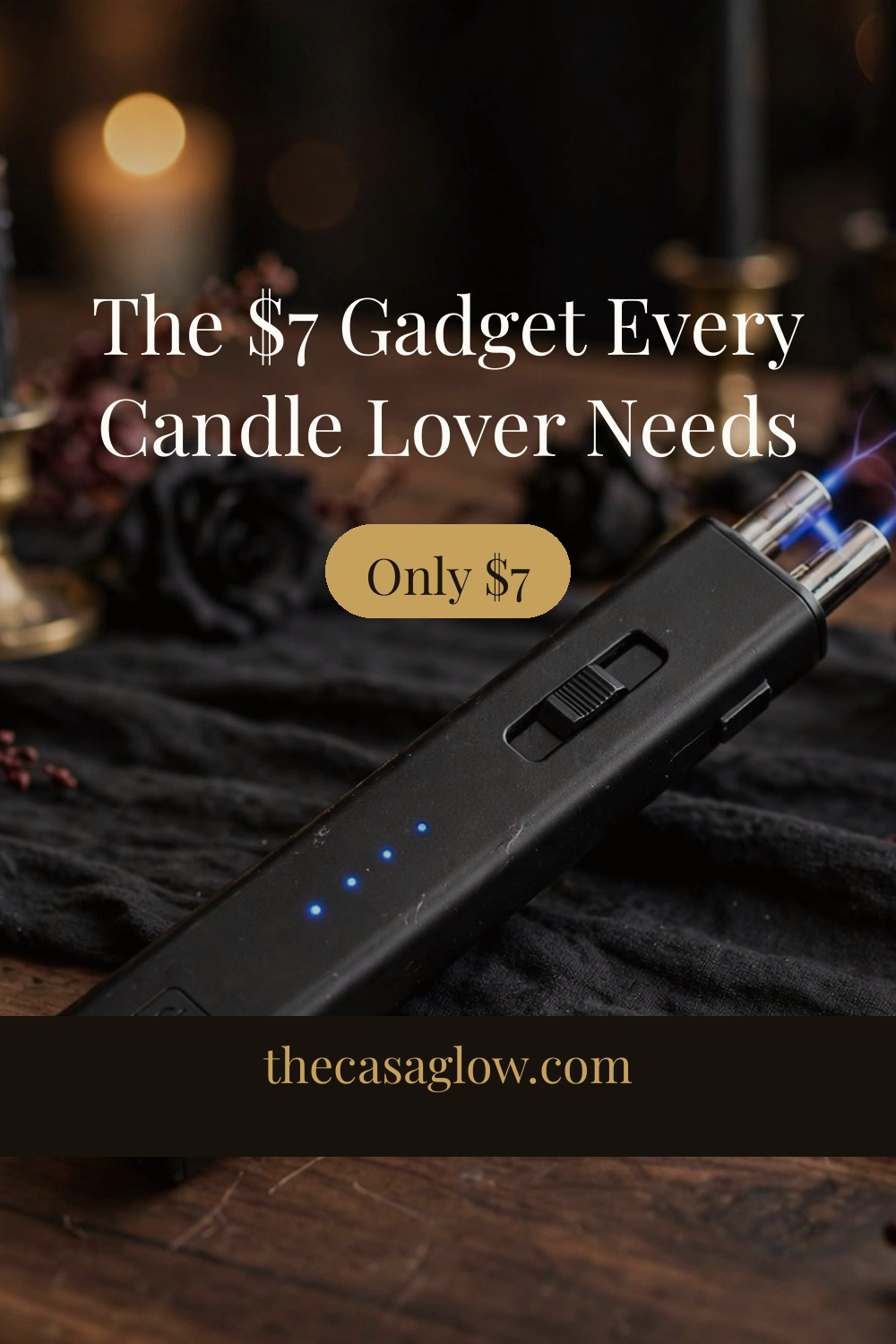 Pinterest pin: the $7 gadget every candle lover needs for Halloween