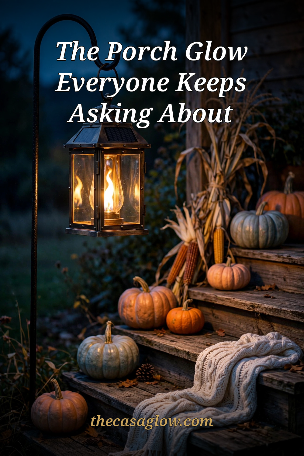 The porch glow everyone keeps asking about — bronze solar flame lanterns with dancing flame light — thecasaglow.com