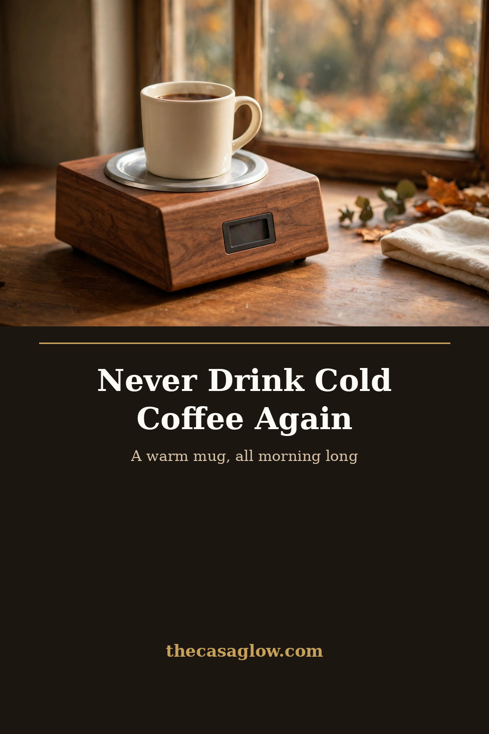 Never drink cold coffee again — CEROBEAR mug warmer mantel styling