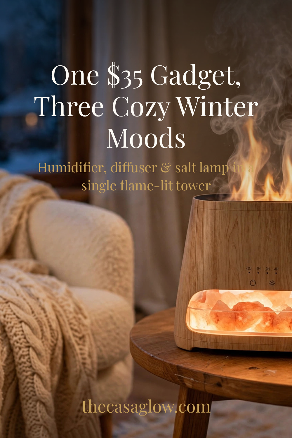 One $35 gadget, three cozy winter moods — humidifier, diffuser and salt lamp